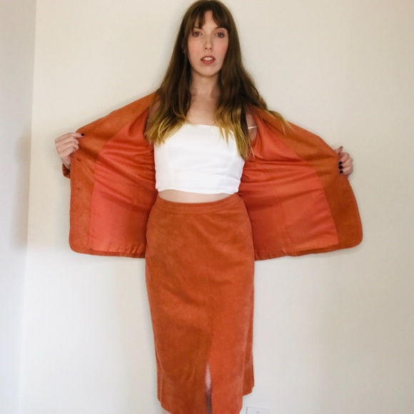 Vintage Above the Crowd Suede Skirt Suit - Picture 3 of 5